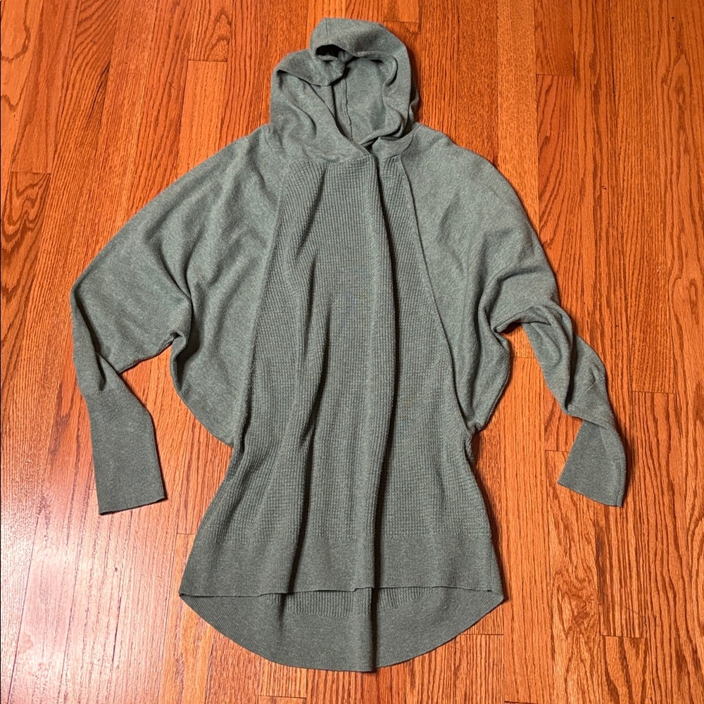 Cynthia Rowley Sage Hooded Long Batwing Sweater Top Sz L